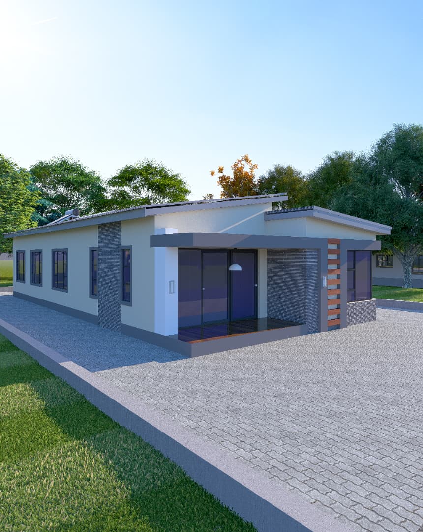 Contemporary flat-roof home